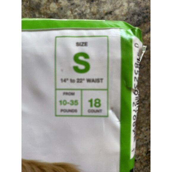 Disposable Dog Diapers Sz S 10-35lbs 14-22in Waist 18 Count Wetness Indicator - Picture 3 of 6